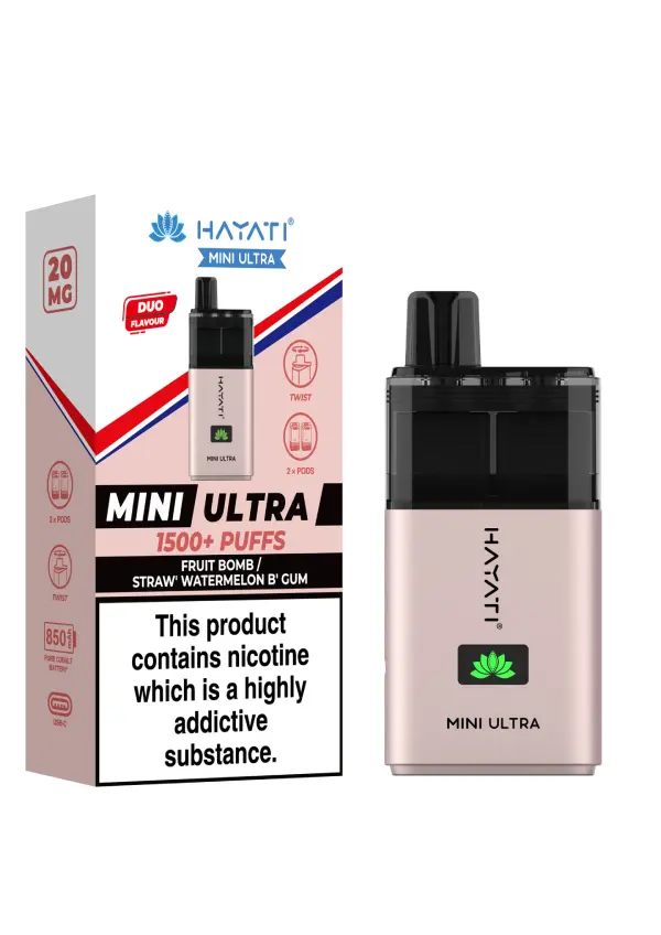 Fruit Bomb / Straw Watermelon B Gum Hayati Mini Ultra Disposable Vape